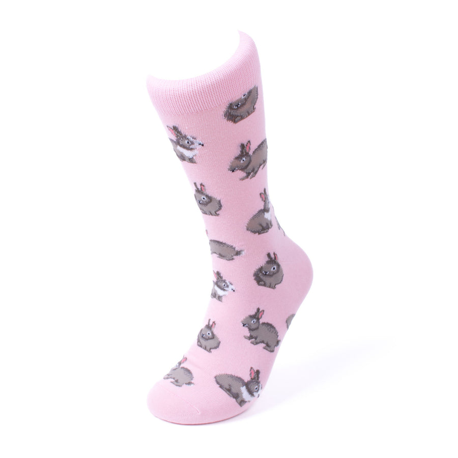 Mens Adorable Rabbits Novelty Socks Pink Rabbit Socks Heart of the Country Socks Cool Great Gift for Rabbit Lovers Funny Image 1
