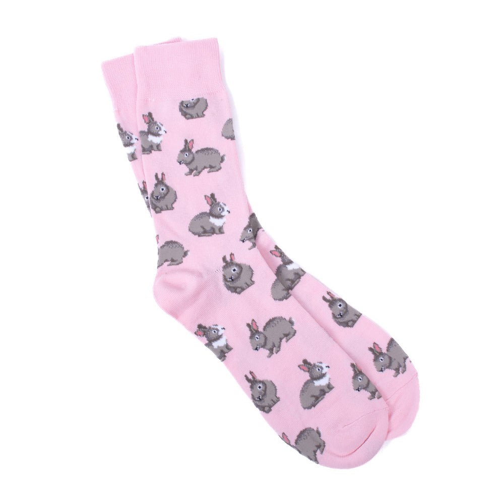 Mens Adorable Rabbits Novelty Socks Pink Rabbit Socks Heart of the Country Socks Cool Great Gift for Rabbit Lovers Funny Image 2