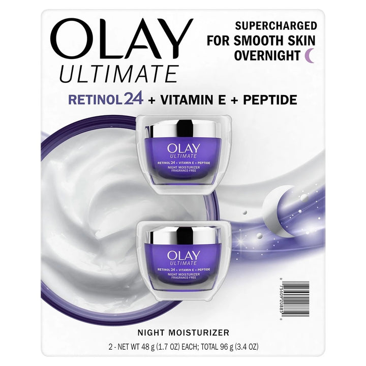 Olay Ultimate Retinol 24 + Vitamin E + Peptide Night Moisturizer (1.7 Oz 2 Pk) Image 2