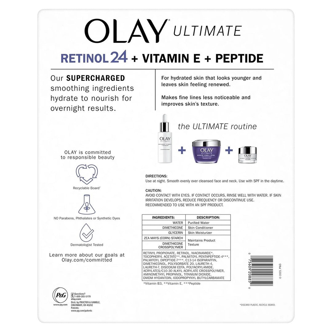 Olay Ultimate Retinol 24 + Vitamin E + Peptide Night Moisturizer (1.7 Oz 2 Pk) Image 3