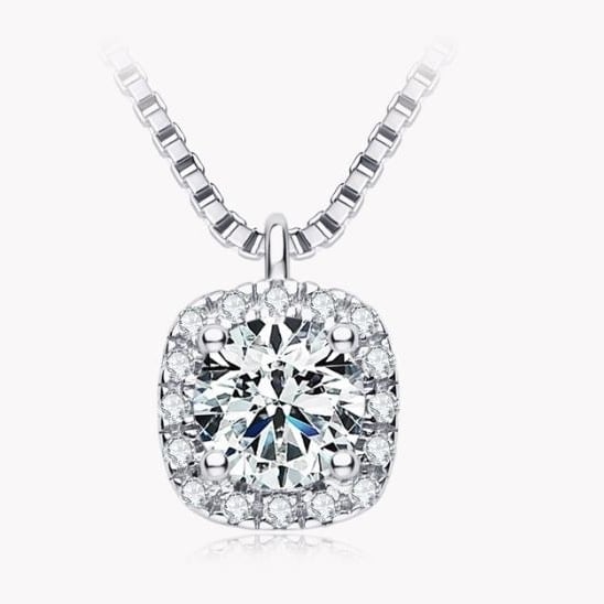 0.5 Carat Mosan Diamond Necklace for Women 925 Sterling SilverJunior High Sense Collar Chain Image 1