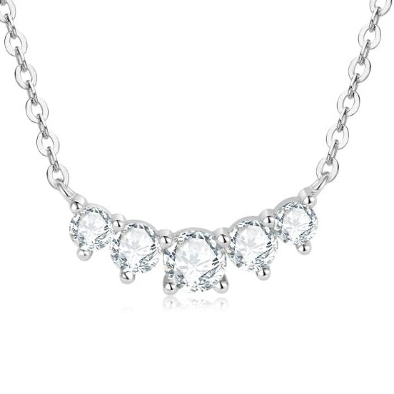 0.5 Carat Mosan Diamond Necklace for Women 925 Sterling SilverJunior High Sense Collar Chain Image 3