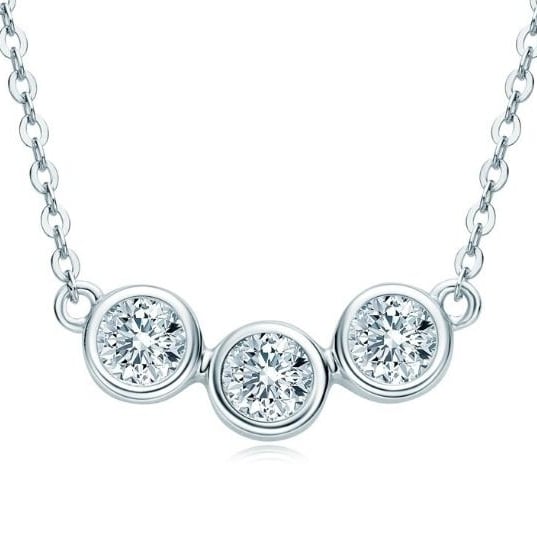 0.5 Carat Mosan Diamond Necklace for Women 925 Sterling SilverJunior High Sense Collar Chain Image 4