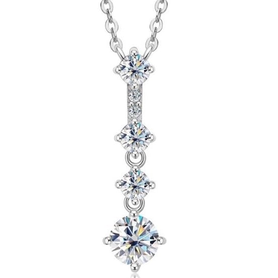 0.5 Carat Mosan Diamond Necklace for Women 925 Sterling SilverJunior High Sense Collar Chain Image 9