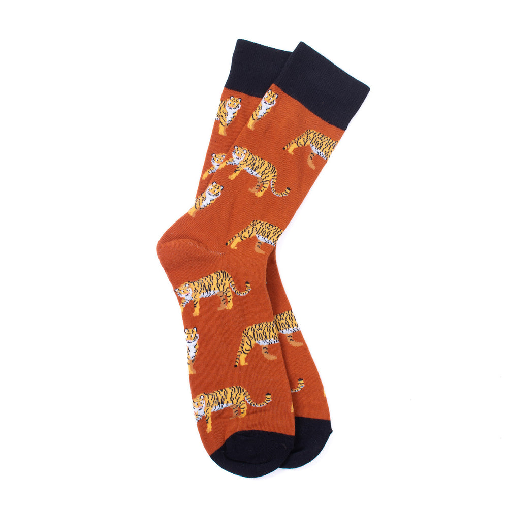 Mens Wild Tigers Novelty Socks African Safari Socks Mans Tiger Socks Great Gift for Tigers Lovers Funny Socks Image 2