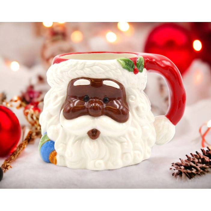 Ceramic African American Santa Claus Mug Home D cor  Kitchen D cor Christmas D cor Image 1