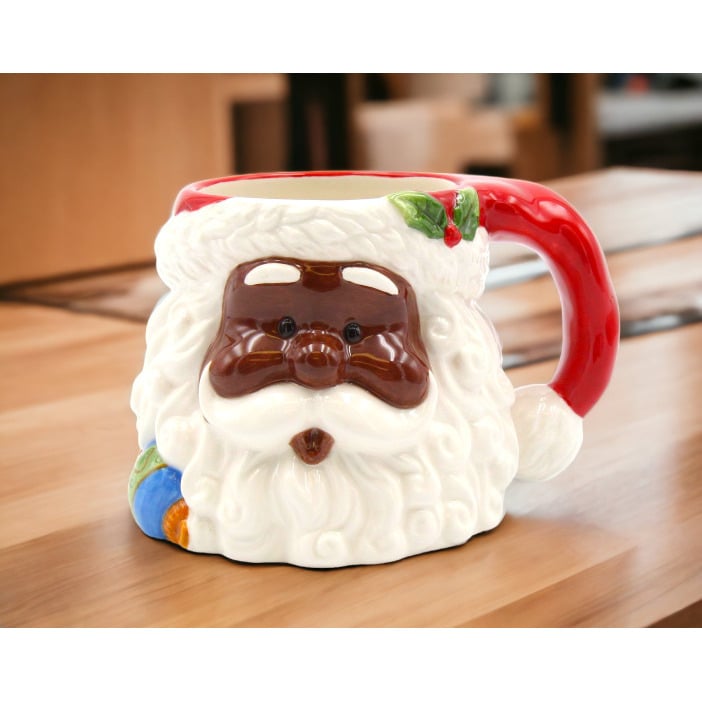 Ceramic African American Santa Claus Mug Home D cor  Kitchen D cor Christmas D cor Image 2