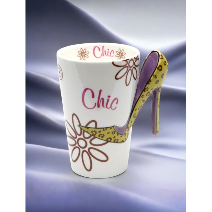 Ceramic Leopard Print High Heel Coffee Mug 12oz Kitchen Office Gift Image 2