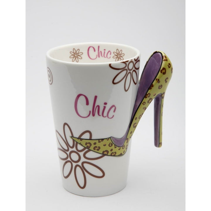 Ceramic Leopard Print High Heel Coffee Mug 12oz Kitchen Office Gift Image 3