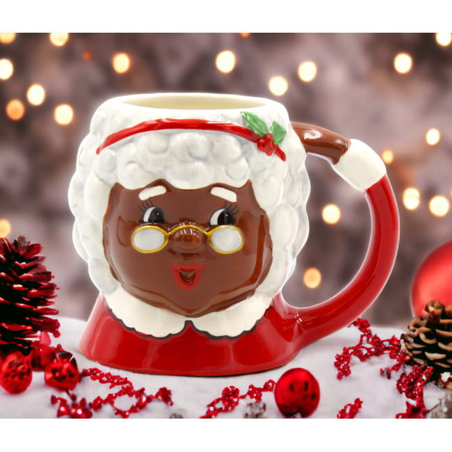 Ceramic Christmas African American Mrs. Claus Ceramic MugHome DcorKitchen DcorChristmas Dcor Image 1