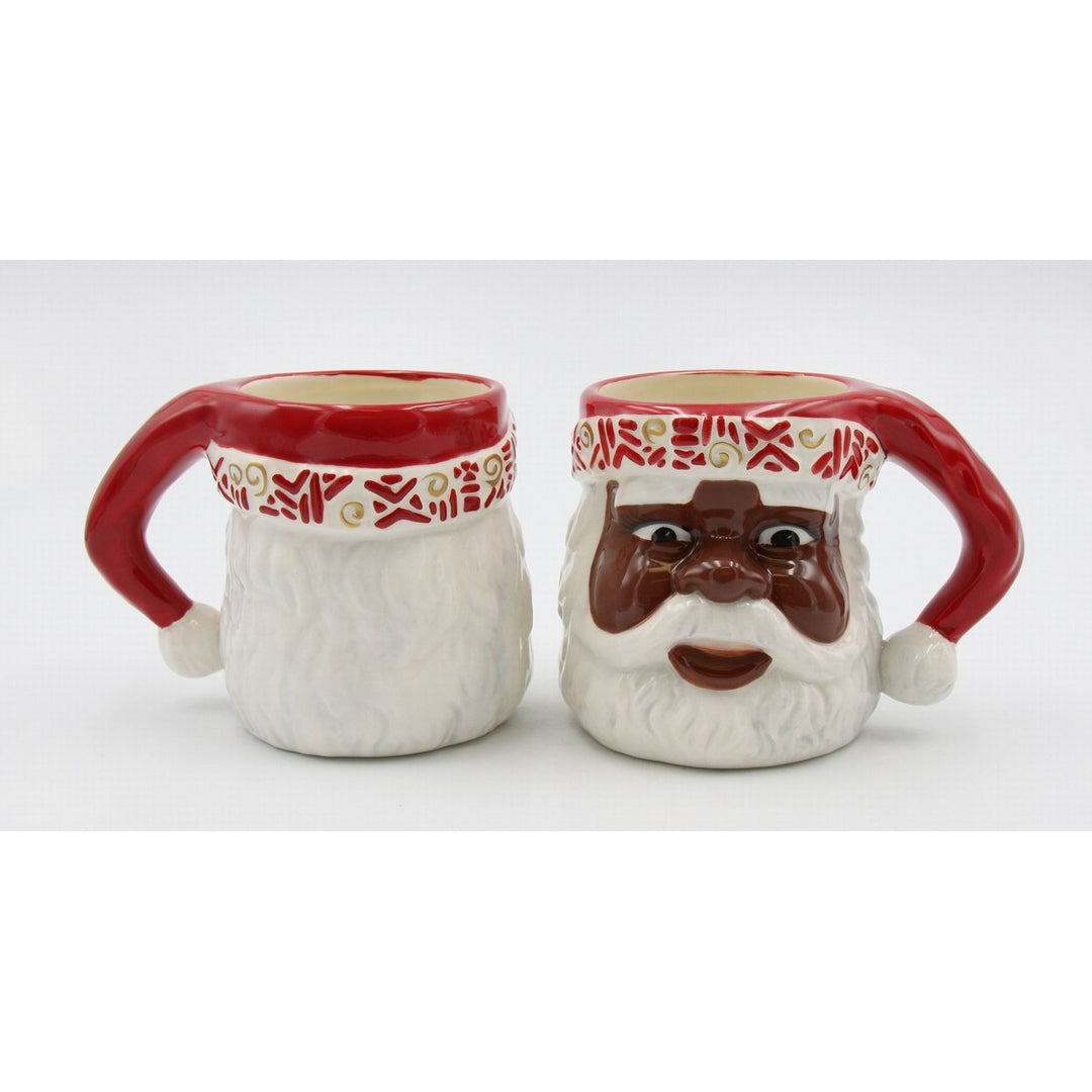 African American Santa Mug Set of 2 Ceramic 14 Oz Kitchen Home Image 3