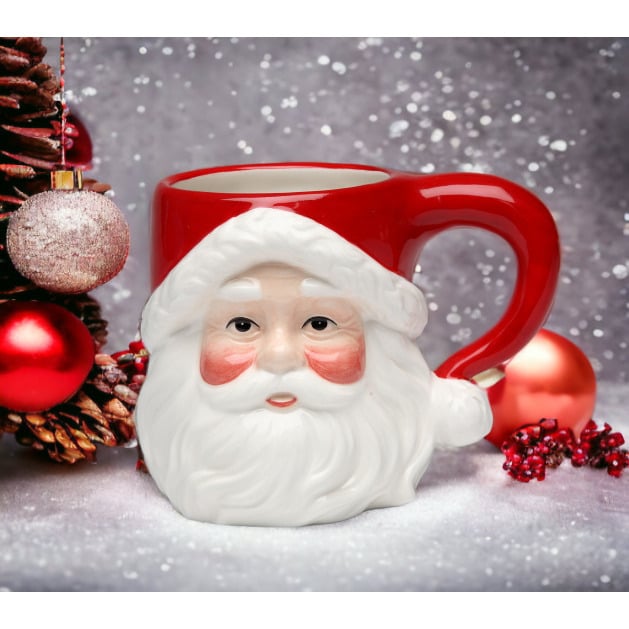 Ceramic Santa Mugs Set of 4 Christmas Holiday  14 oz Image 1