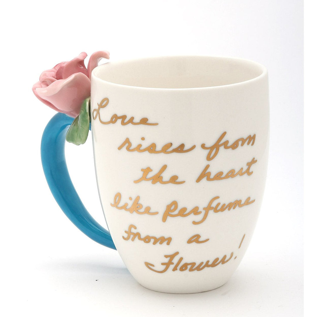 Ceramic Pink Rose Mug 10oz  Mom Valentines Day Decor Image 3