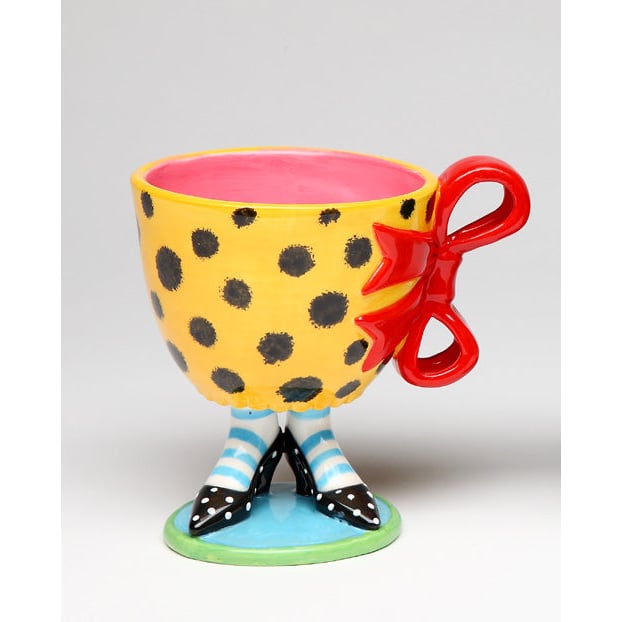 Ceramic Leopard Print Cup Red Bow Black Heels 8 oz Kitchen Gift Image 3