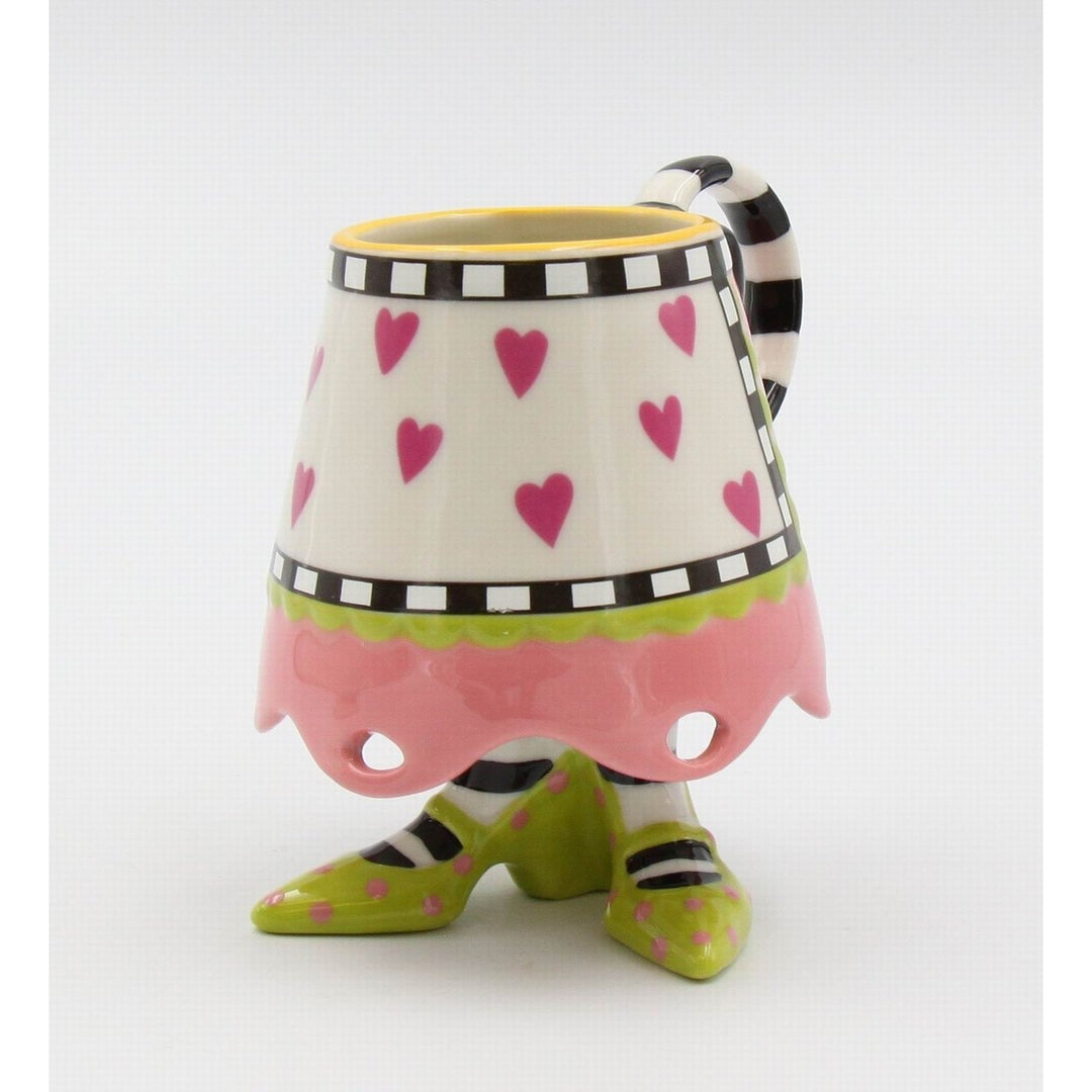 Ceramic Pink Skirt Cup 7oz 3.875x3.5x4.75 Gift Kitchen Office Image 3