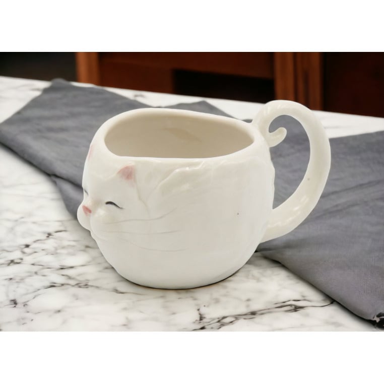 Ceramic Cat Mug White 4oz  Mom Cat Image 2