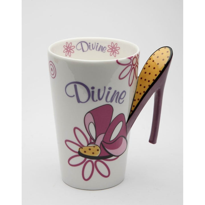 Ceramic High Heels Coffee Mug 12oz Divine Dotted Design Home Gift Image 3