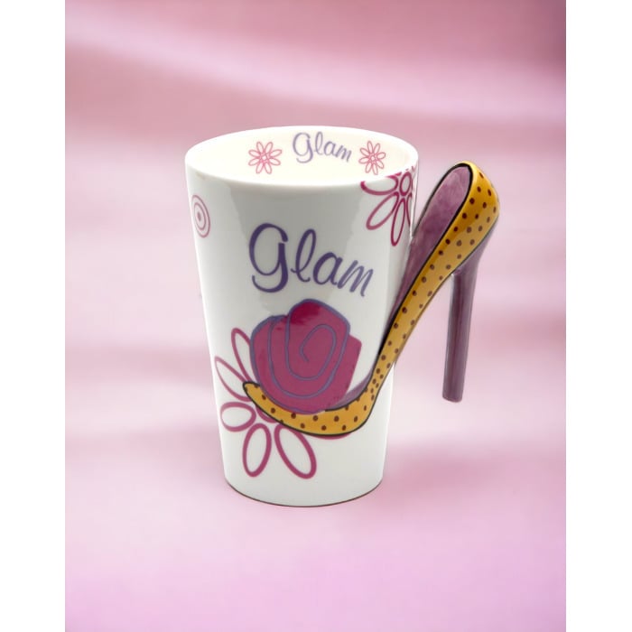 Ceramic High Heels Mug Dotted Polka Dot 12oz Kitchen Image 1