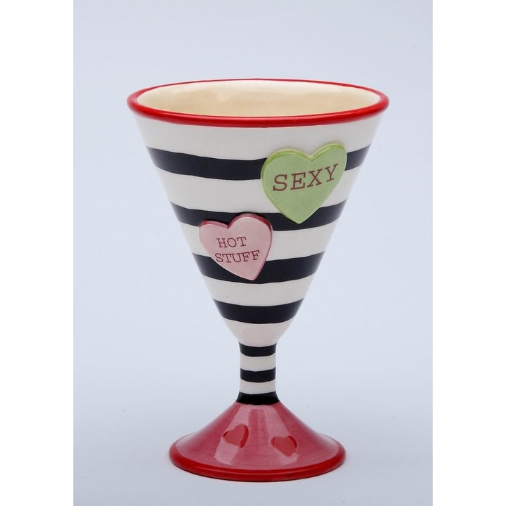 Ceramic Happy Hearts Set of 2 Martini Cups 5 oz Image 3