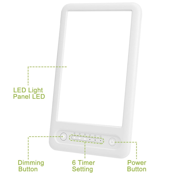 Light Therapy Lamp UV-Free LED 10000 Lux Therapy Light 3 Adjustable Brightness Levels Touch Control Timer Function Image 10