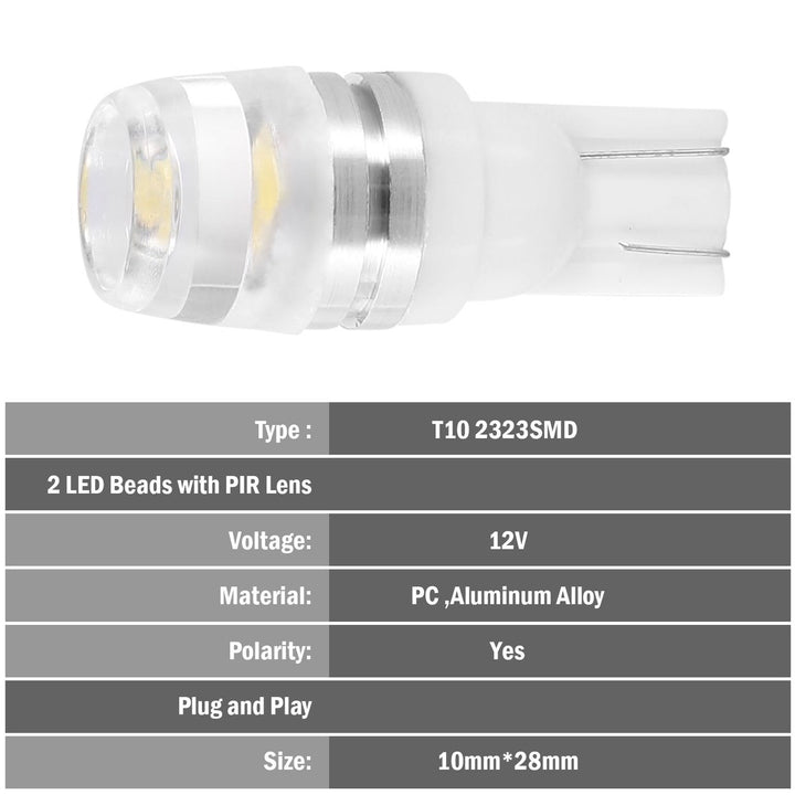 20Pcs LED Car Light Bulbs T10 2323SMD 6500K White Auto Lamps Replacement for Dome Map Door Trunk Signal License Plate Image 2