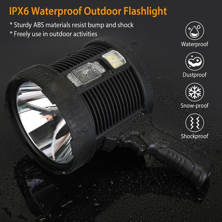 30000LM Rechargeable LED Searchlight IPX6 Waterproof Portable Handheld Spotlight Image 7