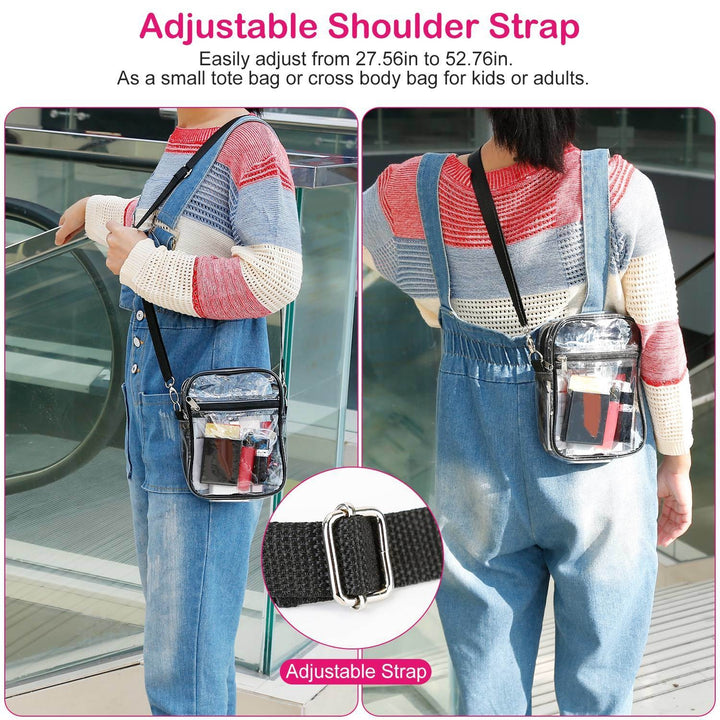 Clear Crossbody Bag Stadium Approved Clear Purse Transparent Small Shoulder Bag See Through Zip Pouch Tote Bag Image 6