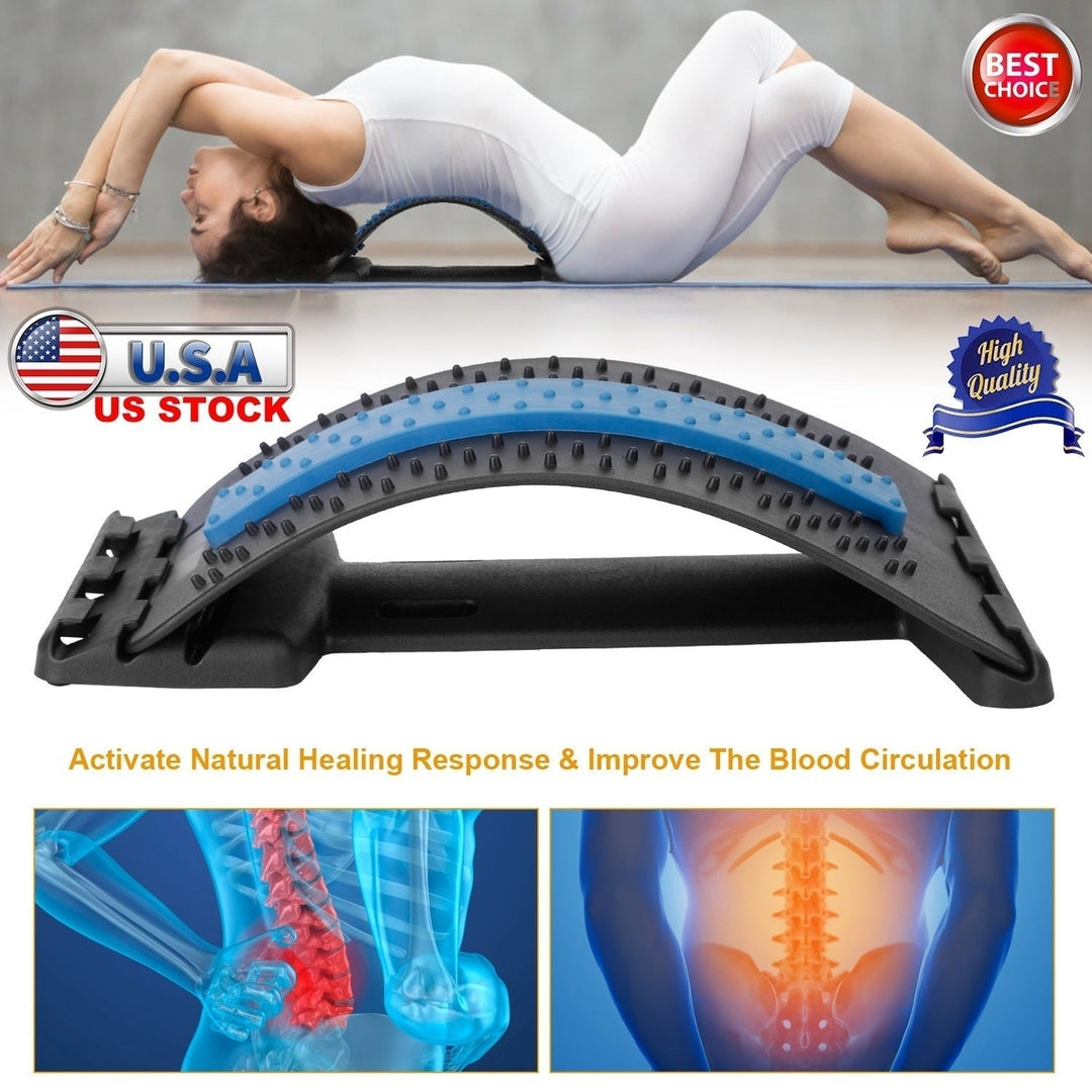 Back Massage Stretching Device Multi-Level Lumbar Spinal Support Stretcher Herniated Disc Upper Lower Back Pain Relief Image 3