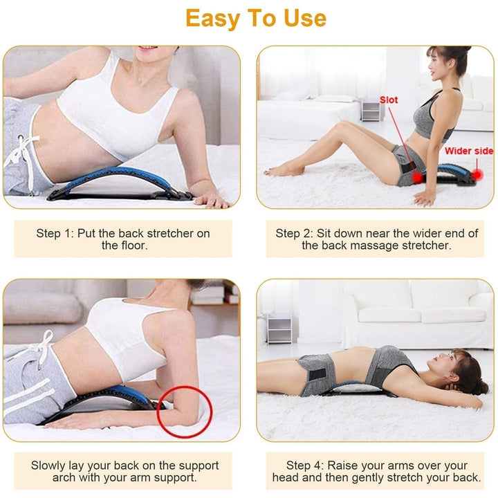 Back Massage Stretching Device Multi-Level Lumbar Spinal Support Stretcher Herniated Disc Upper Lower Back Pain Relief Image 6