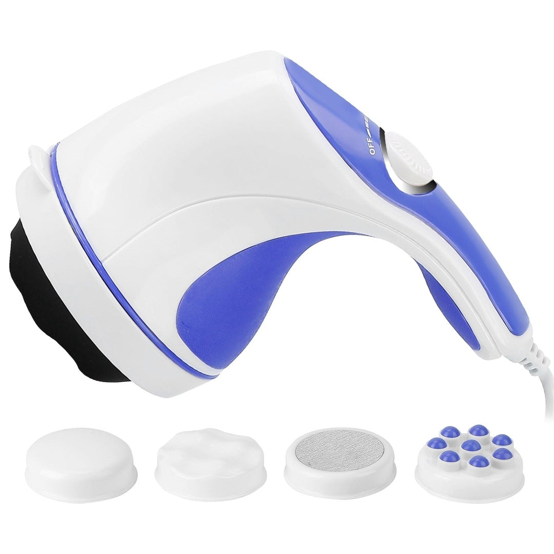 Electric Handheld Body Massager Full Body Vibrating Massager with 4 Interchangeable Massager Head Image 1