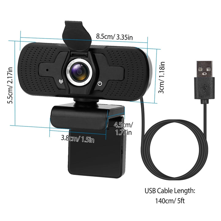 FHD 1080P USB Webcam with Microphone Privacy Cover Rotatable Clip Streaming USB Camera Plug And Play Image 8