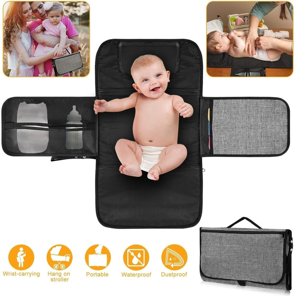 Portable Changing Pad Foldable Diaper Changing Pad Kit Waterproof Wipeable Changing Mat Image 2