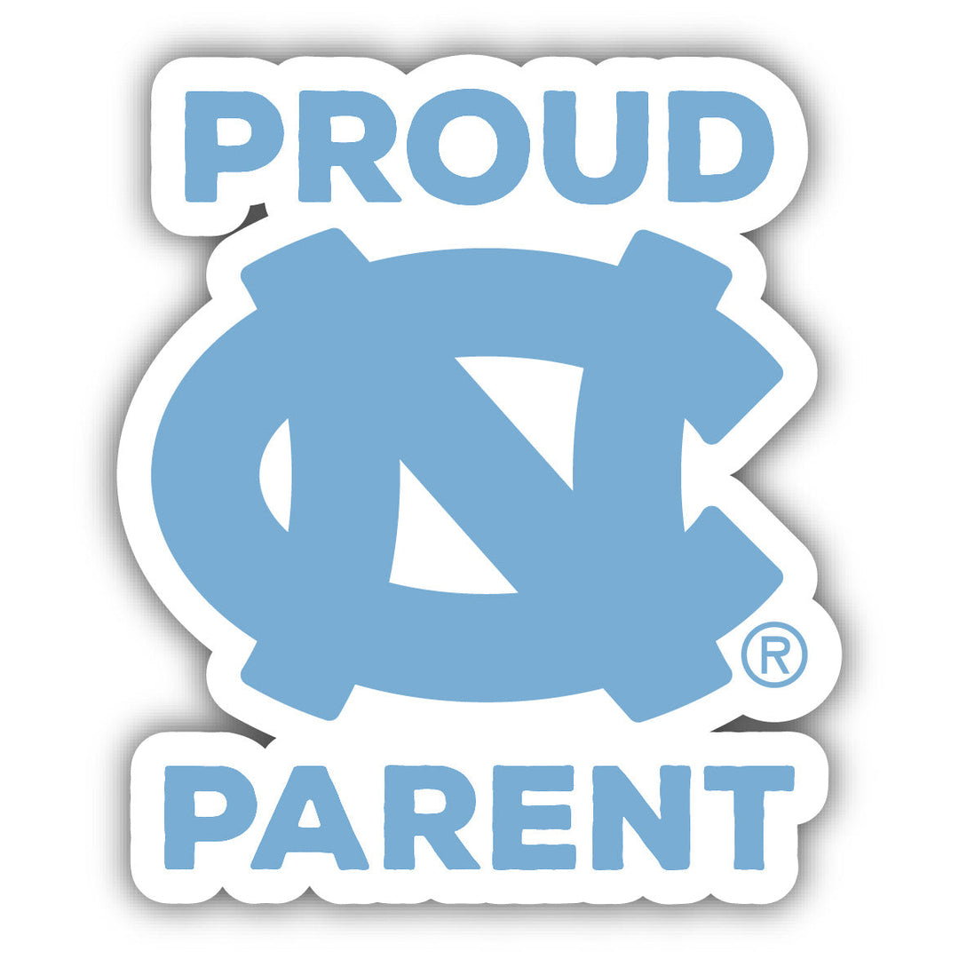 UNC Tar Heels 4-Inch Proud Parent 4-Pack NCAA Vinyl Sticker - Durable School Spirit Decal Image 1