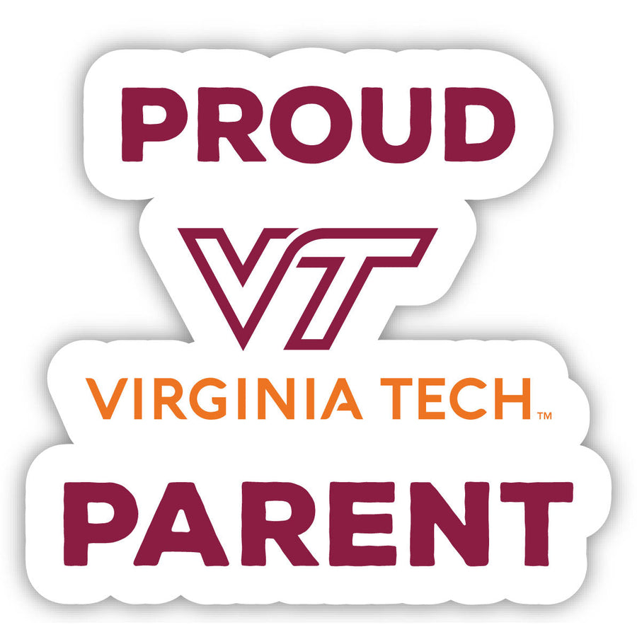 Virginia Tech Hokies 4-Inch Proud Parent 4-Pack NCAA Vinyl Sticker - Durable School Spirit Decal Image 1