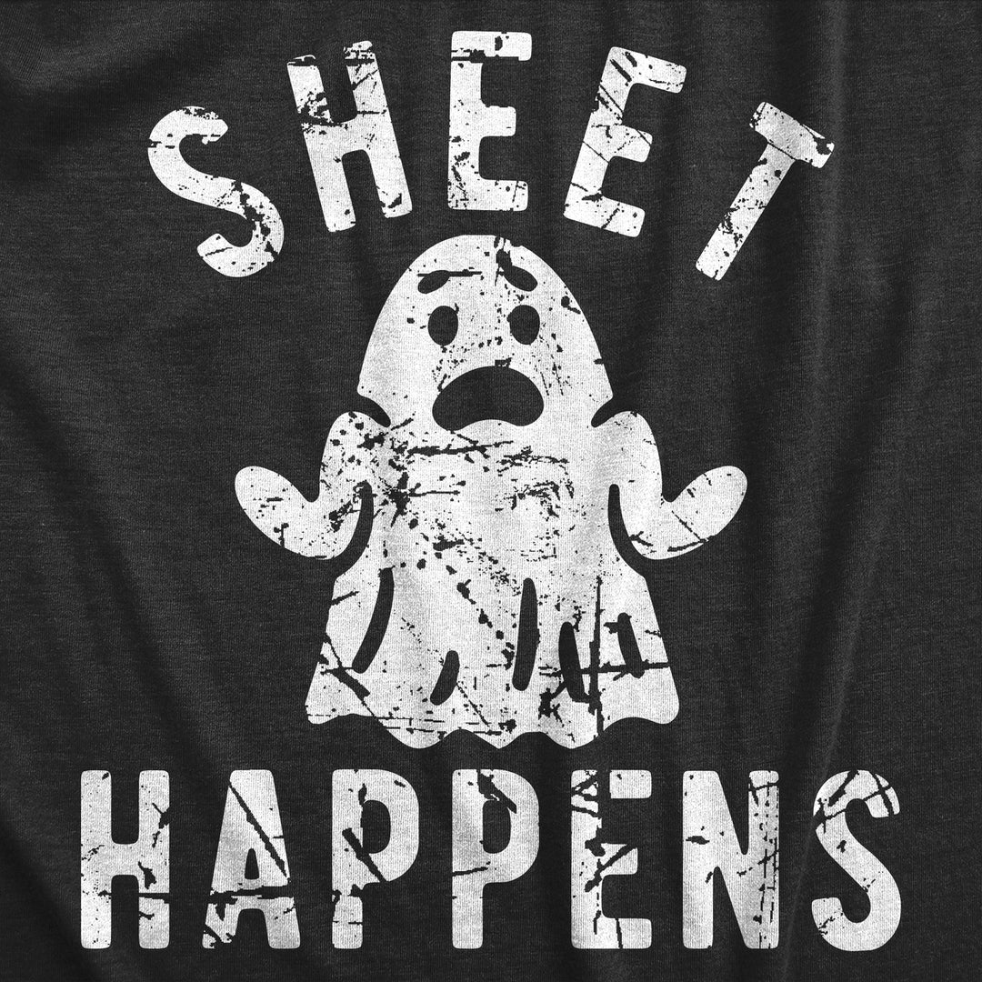 Mens Sheet Happens T Shirt Funny Halloween Ghost Costume Joke Tee For Guys Image 2