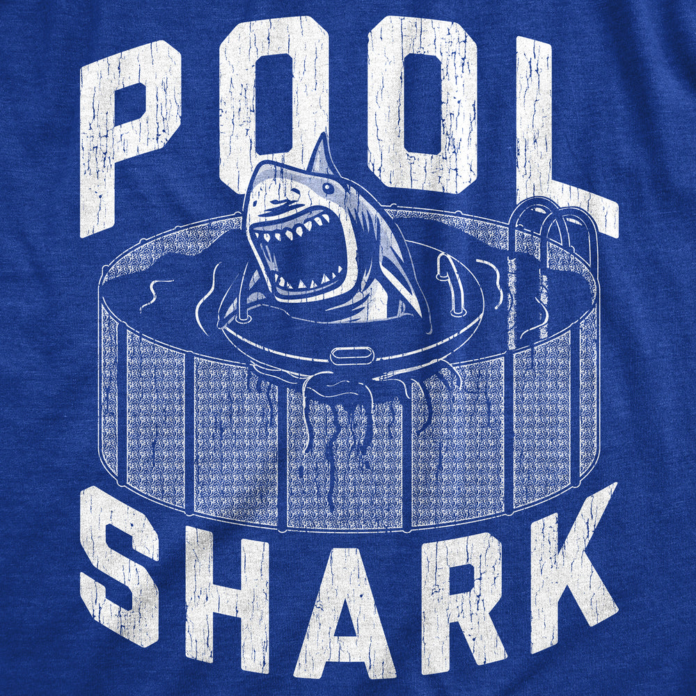 Womens Pool Shark T Shirt Funny Swimming Pools Great White Sharks Joke Tee For Ladies Image 2