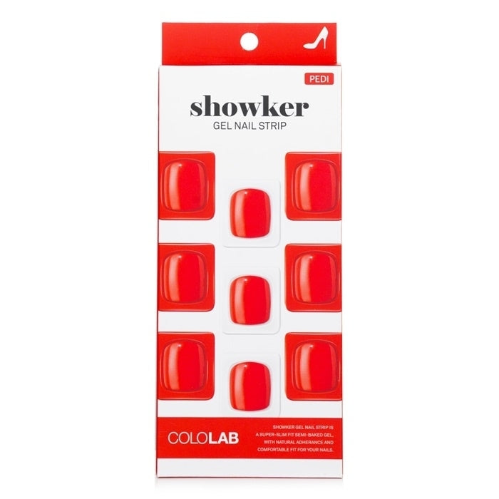 Cololab Showker Gel Nail Strip  CPF504 Real Red 1pcs Image 1