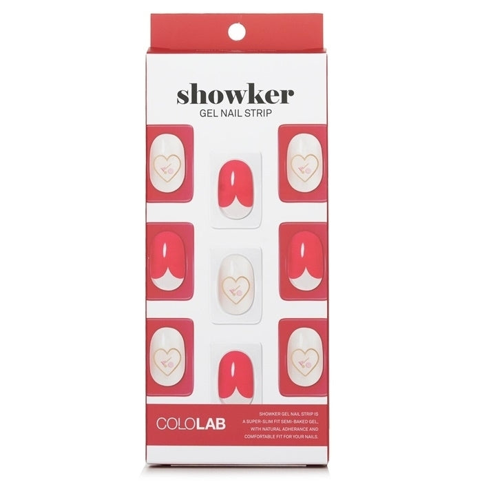 Cololab Showker Gel Nail Strip  CSA511 Red Heart 1pcs Image 1