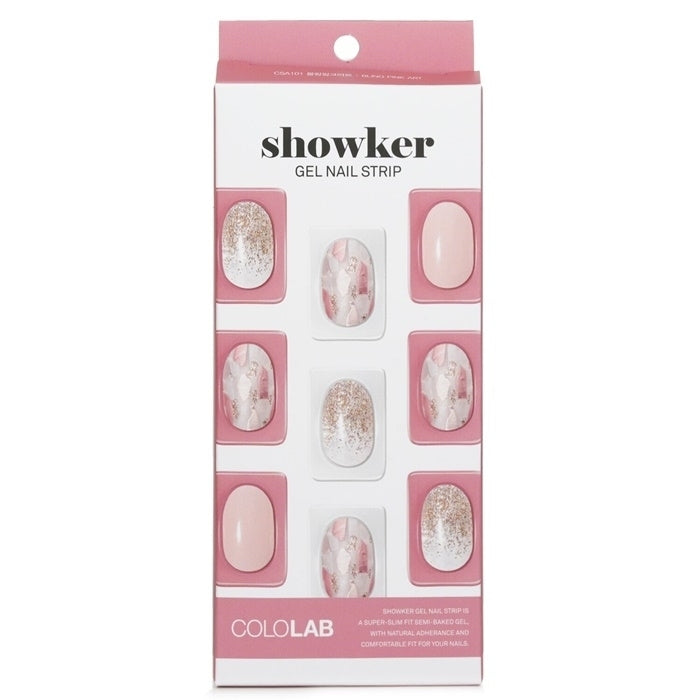 Cololab Showker Gel Nail Strip CSA101 Bling Pink Art 1pcs Image 1