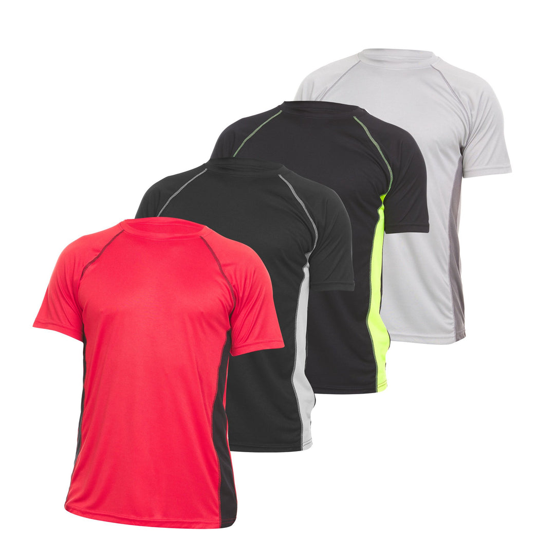 DARESAY Mens Athletic Moisture Wicking Dry Fit Shirts 4-Pack Performance Poly Image 1