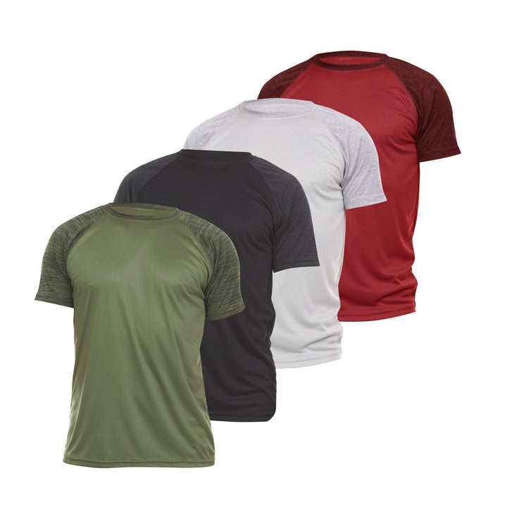 DARESAY Mens Athletic Moisture Wicking Dry Fit Shirts 4-Pack Performance Poly Image 1