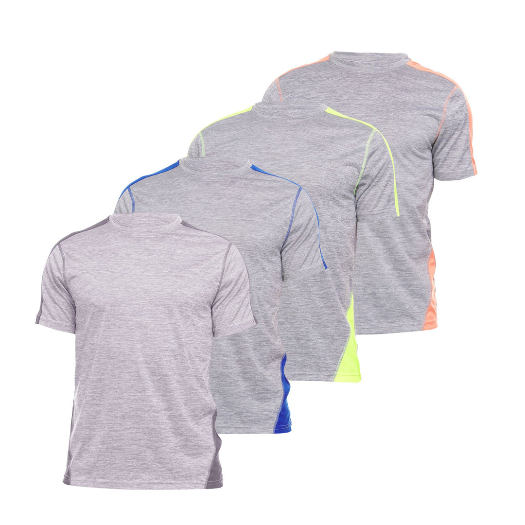 DARESAY Mens Athletic Moisture Wicking Dry Fit Shirts 4-Pack Performance Poly Image 1