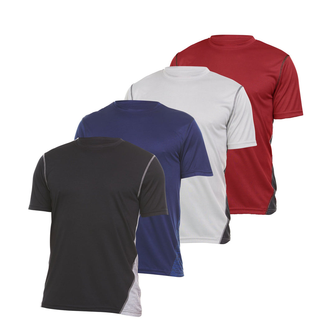 DARESAY Mens Athletic Moisture Wicking Dry Fit Shirts 4-Pack Performance Poly Image 1