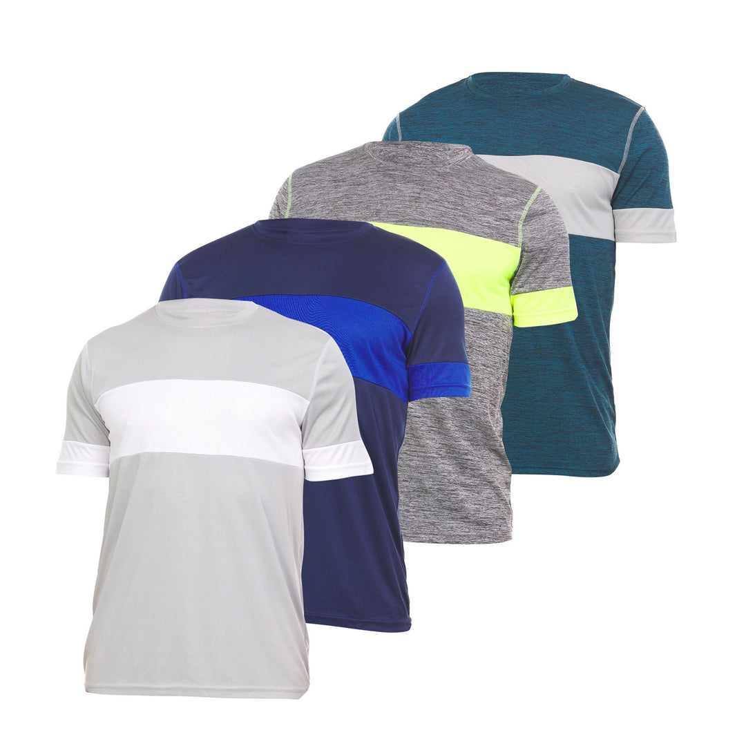 DARESAY Mens Athletic Moisture Wicking Dry Fit Shirts 4-Pack Performance Poly Image 1