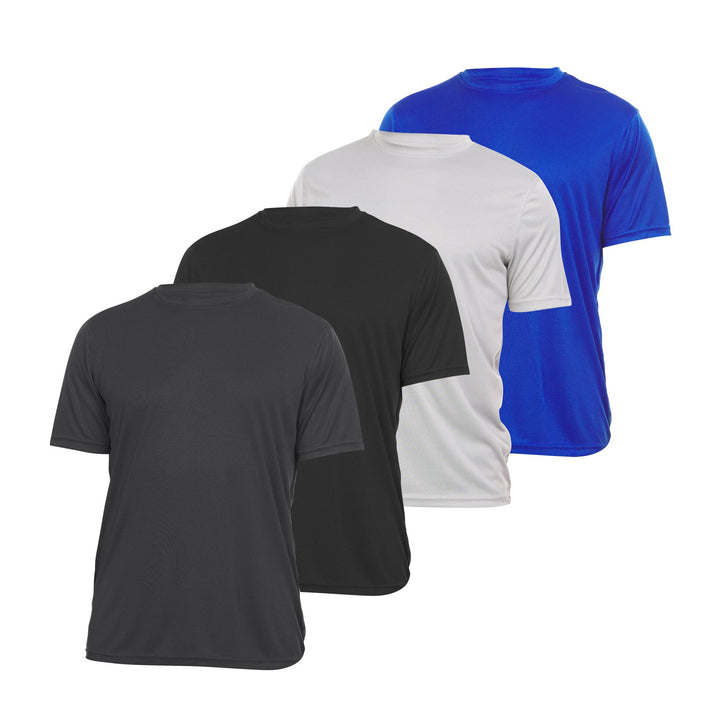 DARESAY Mens Athletic Moisture Wicking Dry Fit Shirts 4-Pack Performance Poly Image 1