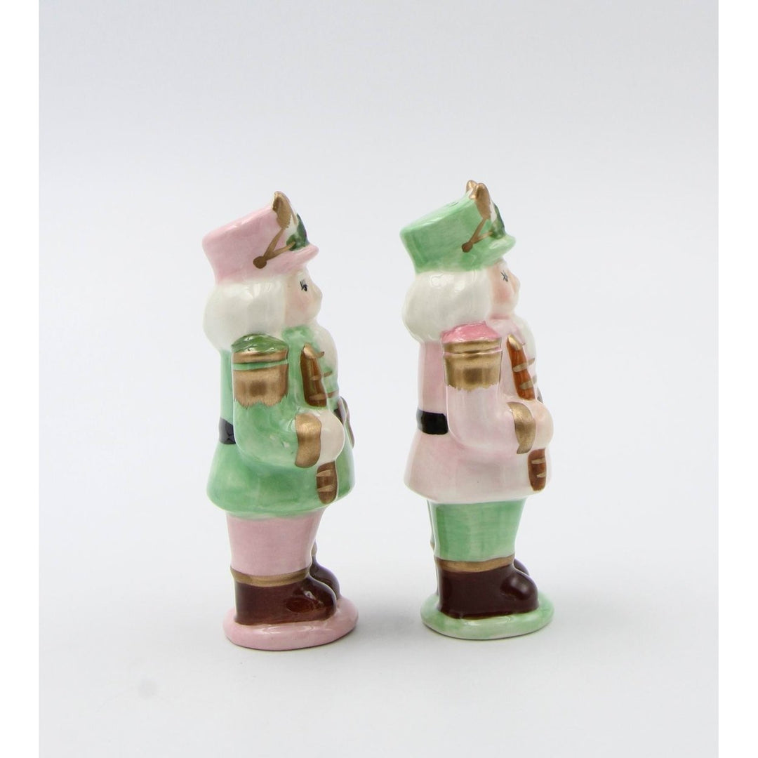 Pastel Ceramic Nutcracker Salt and Pepper Shakers 4.5in Gift Image 4