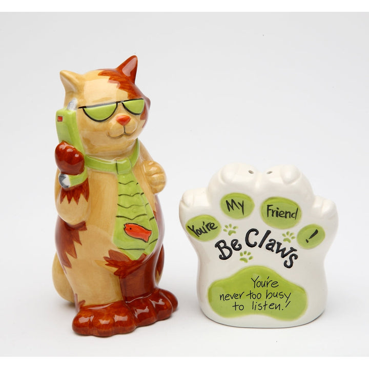 Ceramic Cat Salt and Pepper Shakers Youre Never Too Busy Gift Image 3