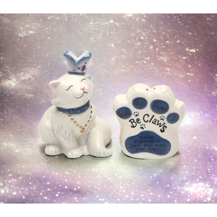 Ceramic Cat Salt and Pepper Set You Are Perfect Just The Way You Are Image 2