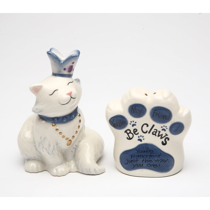 Ceramic Cat Salt and Pepper Set You Are Perfect Just The Way You Are Image 3