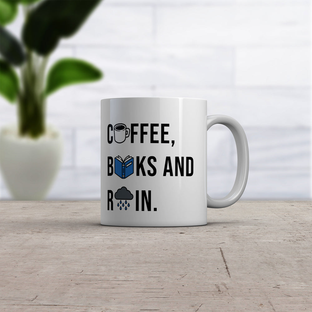 Coffee Books And Rain Mug Funny Caffeine Reading Storm Lovers Novelty Cup-11oz Image 2